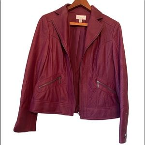 Conrad C Collection Plum Faux Leather Jacket